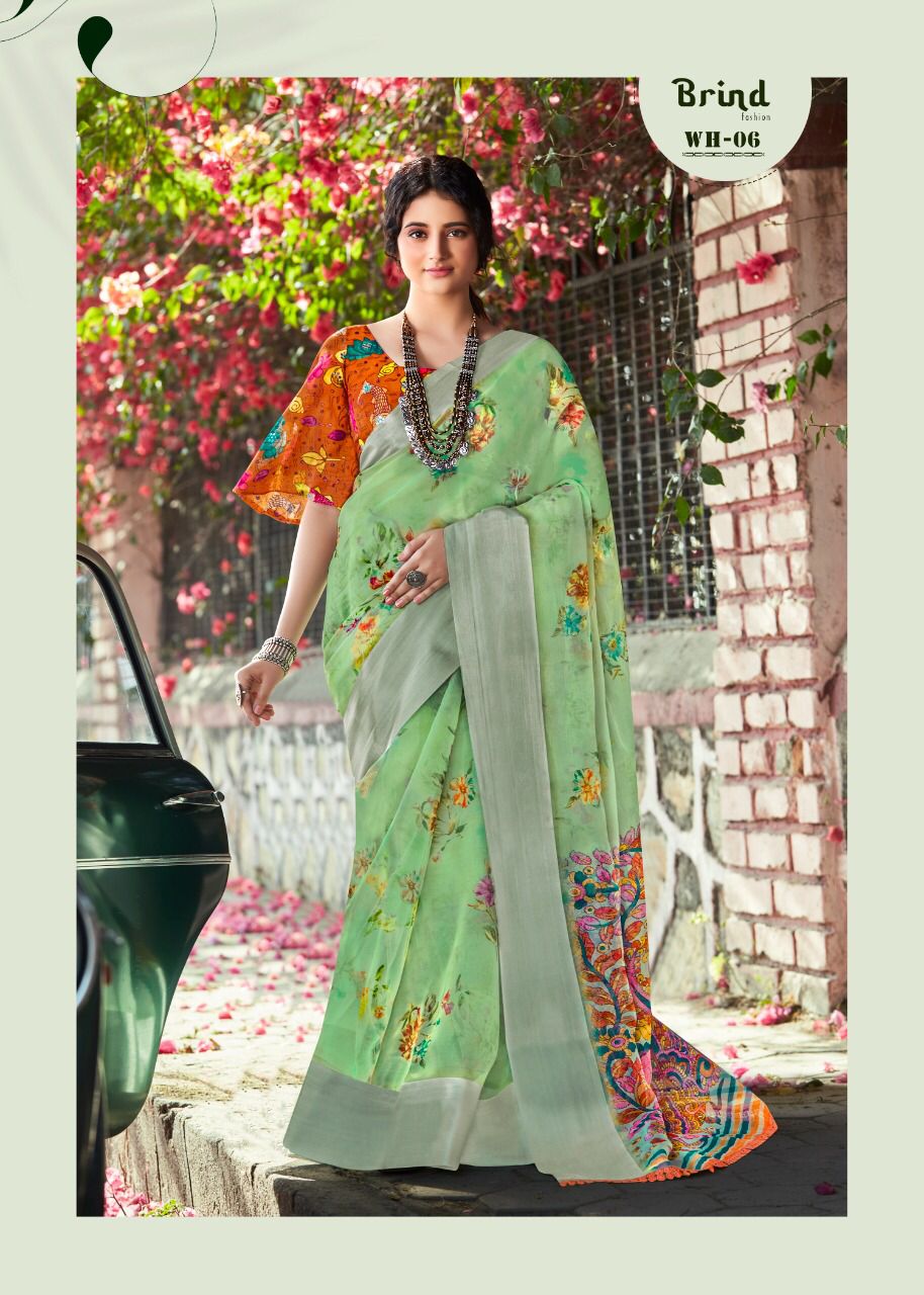 Sc White Lion Designer Printed Wholesale Party Wear Sarees

